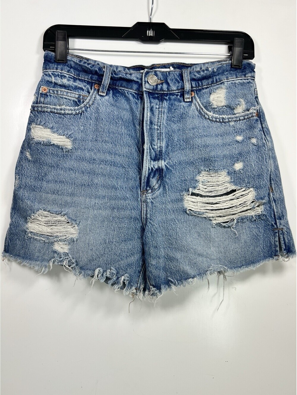 Garage Denim Jean Shorts Size 5 /27 High Rise Button Fly Distressed